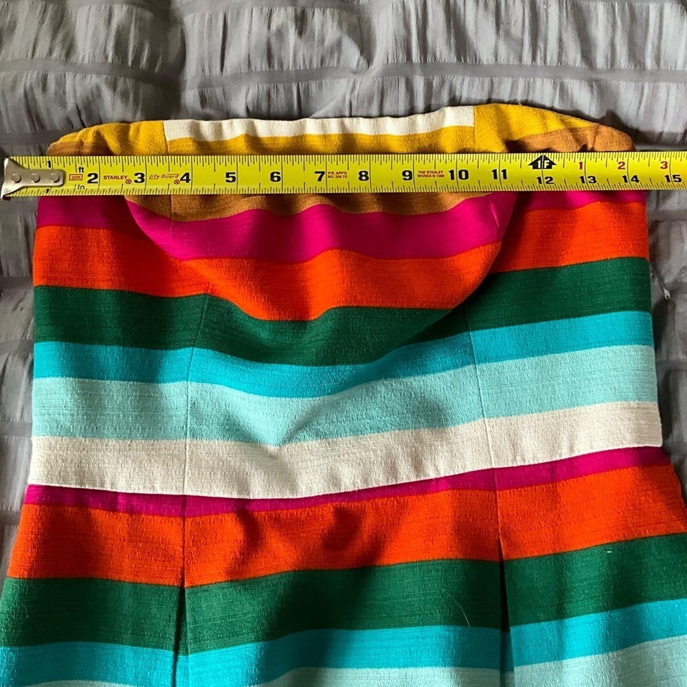 Trina Turk Y2K Rainbow Stripe Strapless Fit & Flare Dress Sz 2 MSRP $189 - Picture 11 of 13